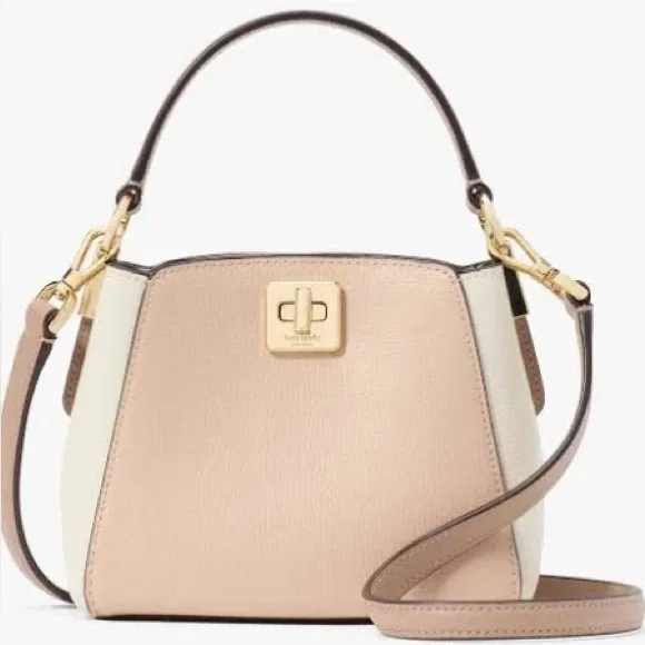 Kate Spade Chic Phoebe Mini Top Handle Crossbody Bag Purse NWT Beige Cream NEW - Picture 2 of 11